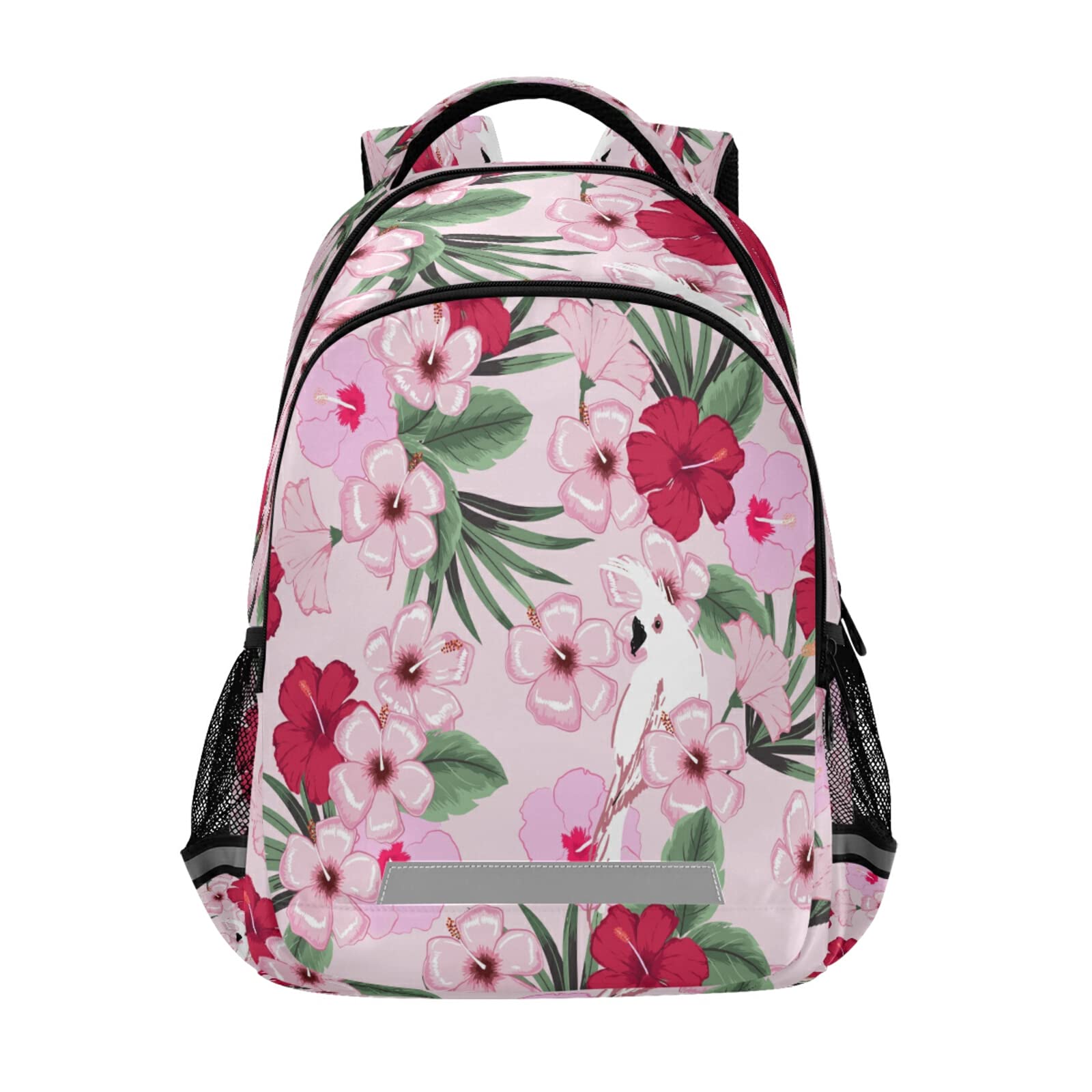 Vnurnrn Girls Pattern Cherry Red Pink Floral Backpack Student Bookbags For Travel Hiking Kid Boys