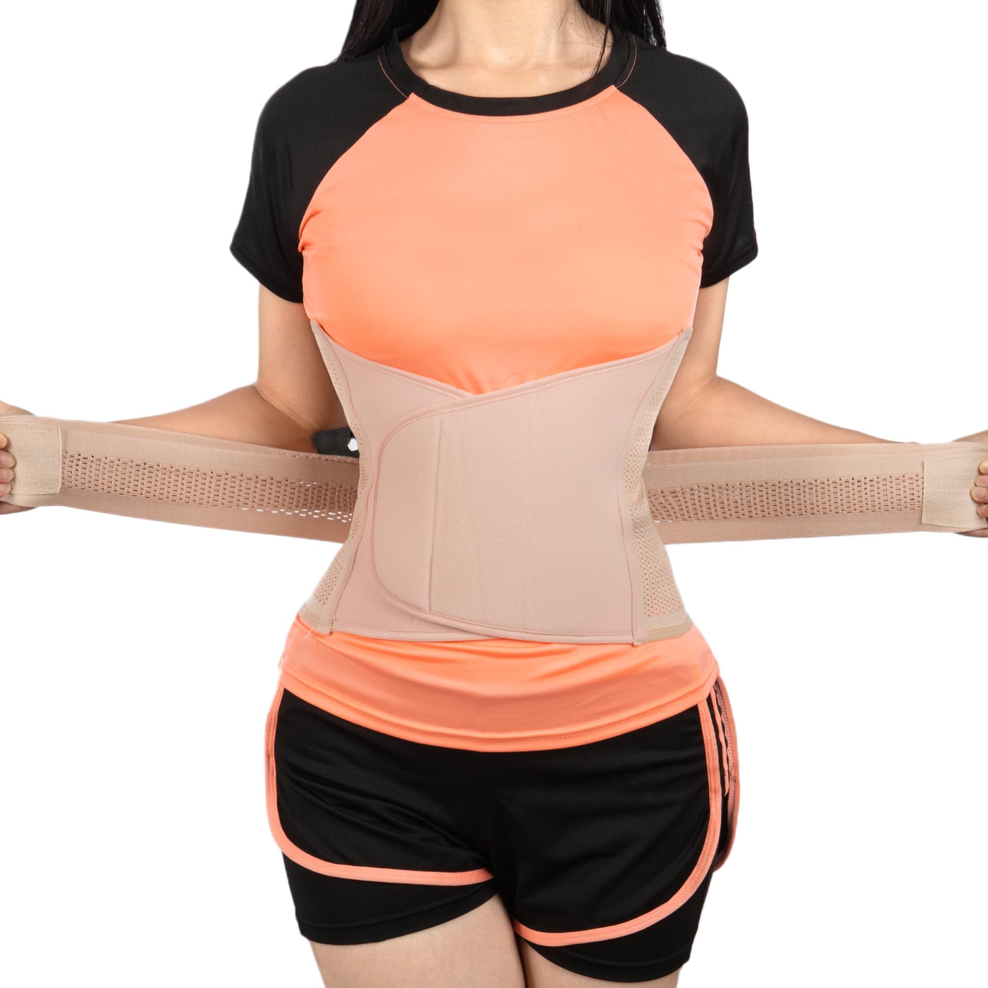 Shrink Smart Postpartum Belt - Belly Support Recovery Wrap - Postpartum Belly Band, Slimming Girdles, Body & Waist Shapewear, Post Surgery Pregnancy Belly Support Band (Beige, Large/X-Large)