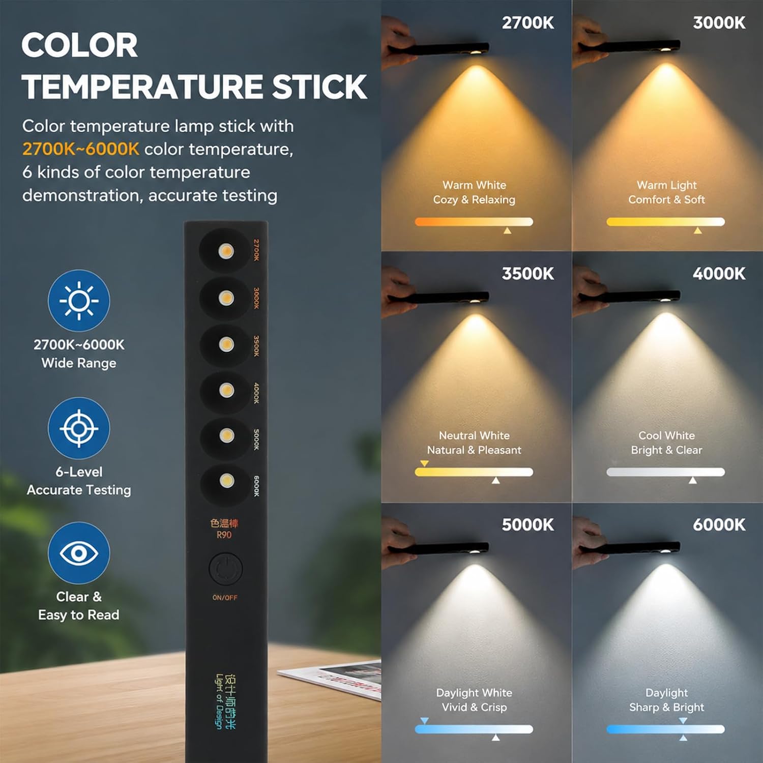 RGB Photography Light Wand, Handheld LED Video Light 6 Modes Adjustable 2700k-6000k Rechargeability for Videography Lighting image 2