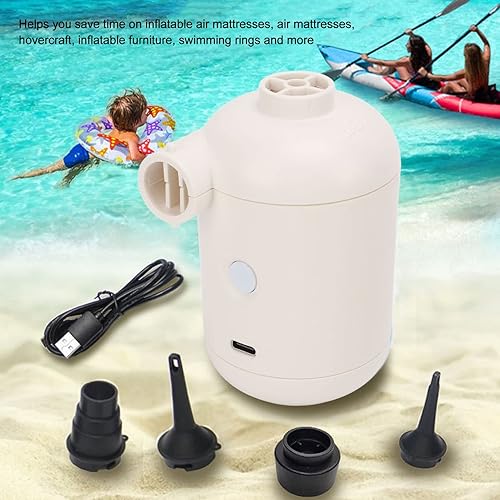 Miniatura 3 de Bomba de aire eléctrica, bomba inflable de llenado rápido con 4 boquillas USB 2A DC5V universal recargable portátil colchón de aire inflador bomba