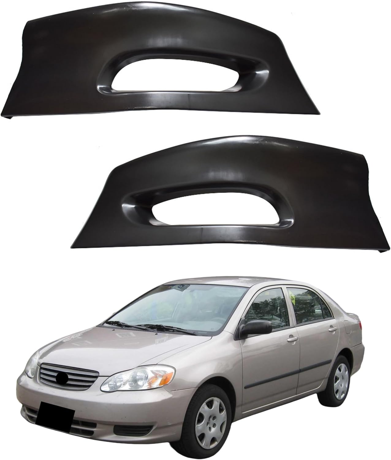 2PCS Front Bumper Lip Splitter Chin Spoiler Body Kit Matte Black Left and Right Replacement for Corolla 2005-2008