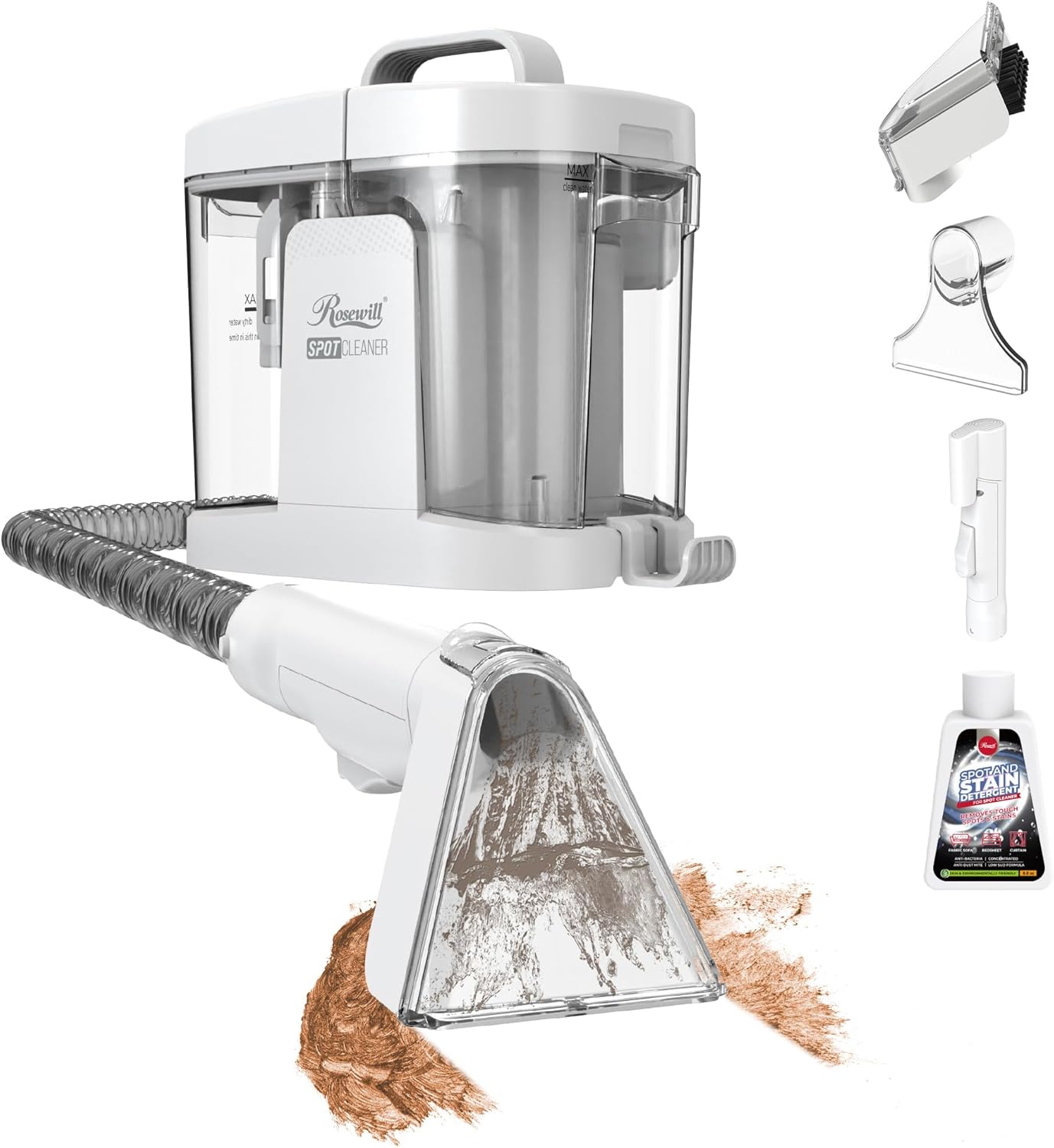 Rosewill Multi-Purpose Portable Carpet and Upholstery Cleaner, Powerful Suction 17 KPa Spot Cleaner, 550W Motor, Car and Auto Detailer, Stain/Spot Remover; Versatile Use: Carpet, Sofa, Pet Hair