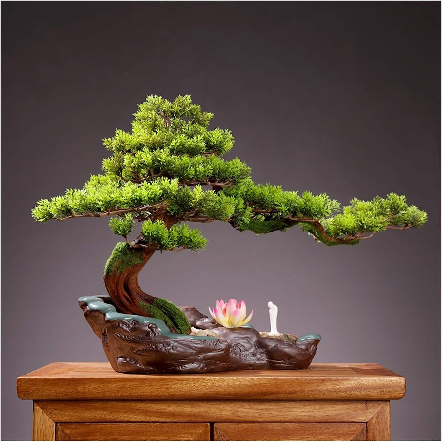 Artificial Bonsai Tree Potted Plant - 10.24x7.48 Inch Plastic Decor For Home Office