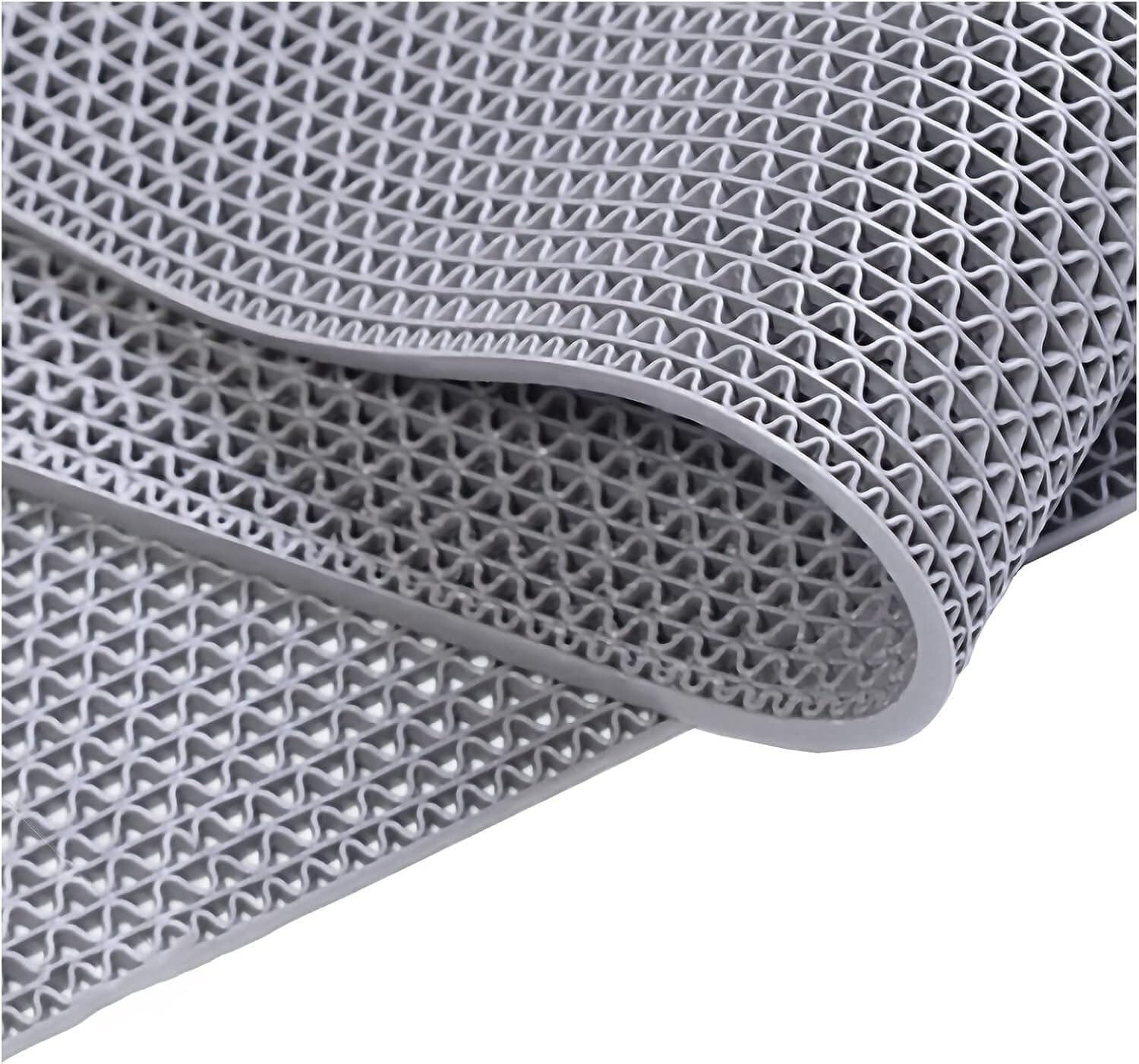Tapis de sol antidérapant en PVC gris de 5 mm en forme de S pour douche et piscine