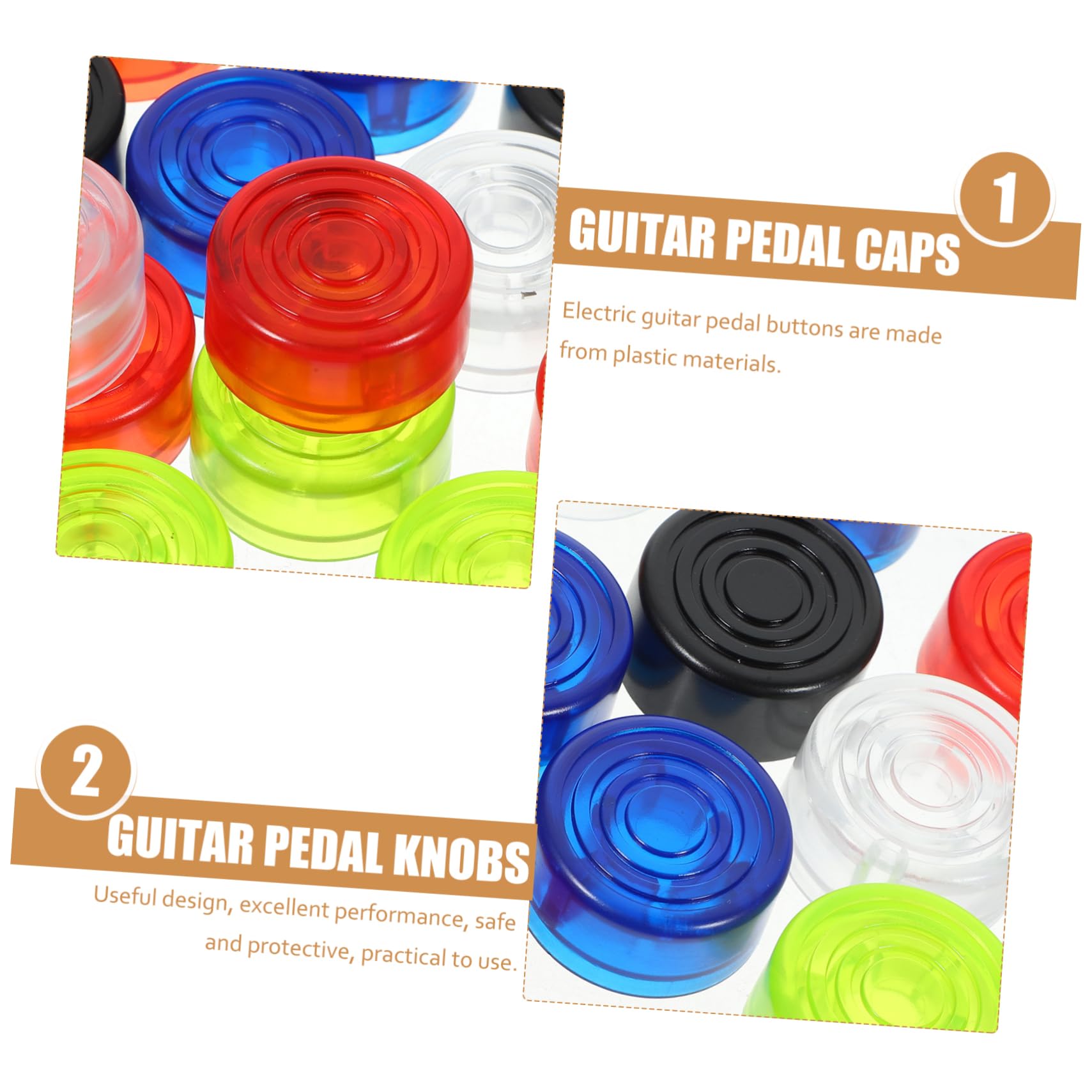 Holibanna 20Pcs Guitar Pedal Knobs Replacement Caps Multi Color Footswitch Toppers for Electric Guitars Easy Installation Durable Pedal Buttons