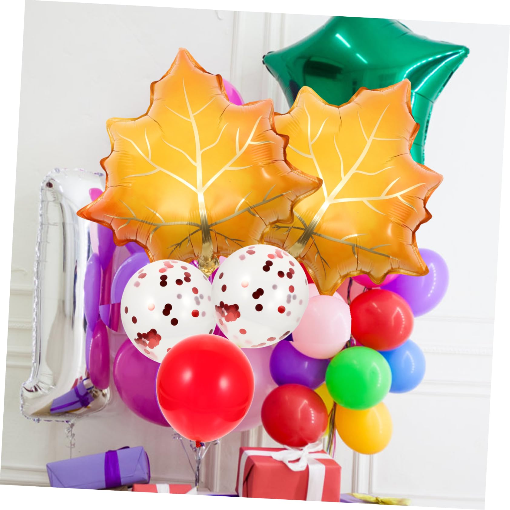 7 pezzi palloncini per il giorno del ringraziamento Set zucca foglia d'acero pigna palloncino autunno Harvest Festival decorazioni per il giorno del ringraziamento  15
