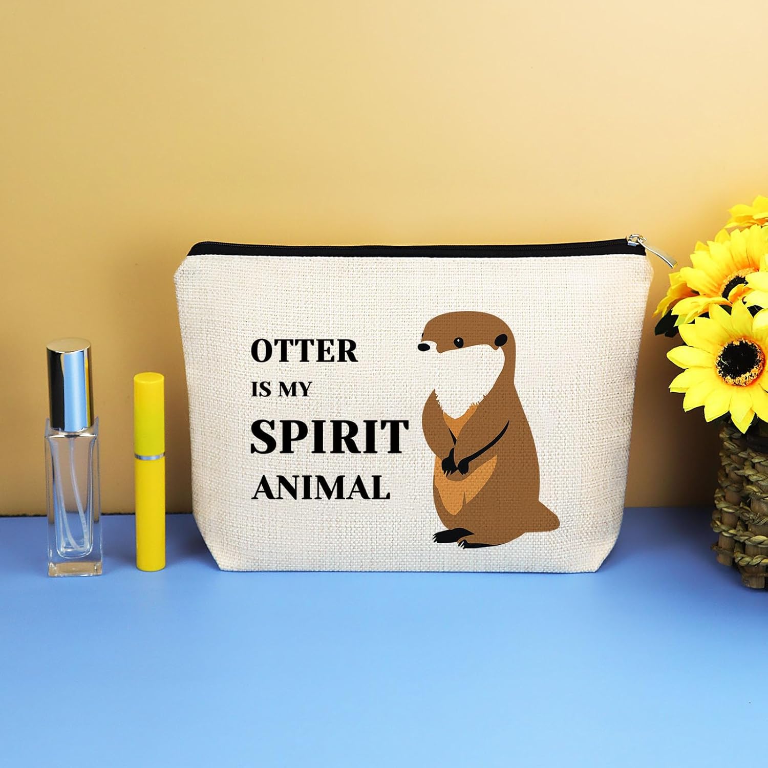 Otter Lover Gift Otter Gifts for Women Makeup Bag Sea Otter Gifts Animal Lover Gift for Her Cosmetic Bag Otter Mom Gift Friendship Gift Idea Christmas Birthday Gifts for Female Sister Otter Lover - Image 6