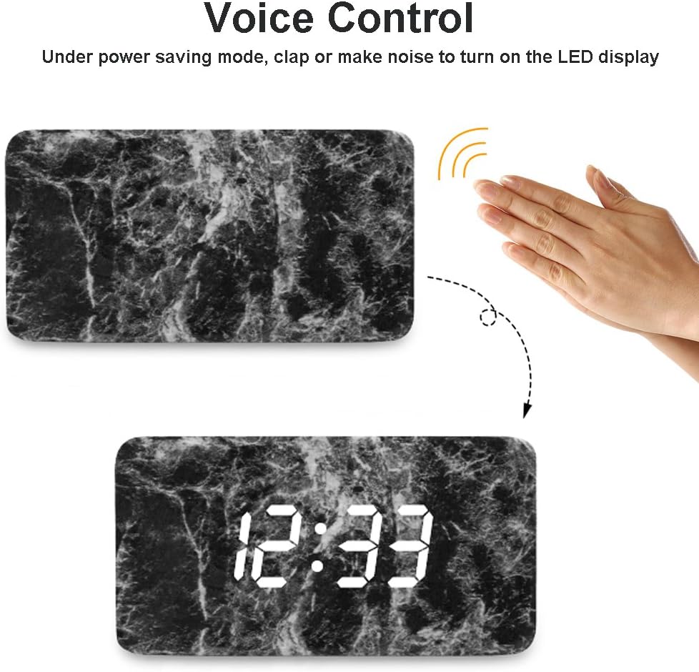 LiKee Marble Alarm Clock