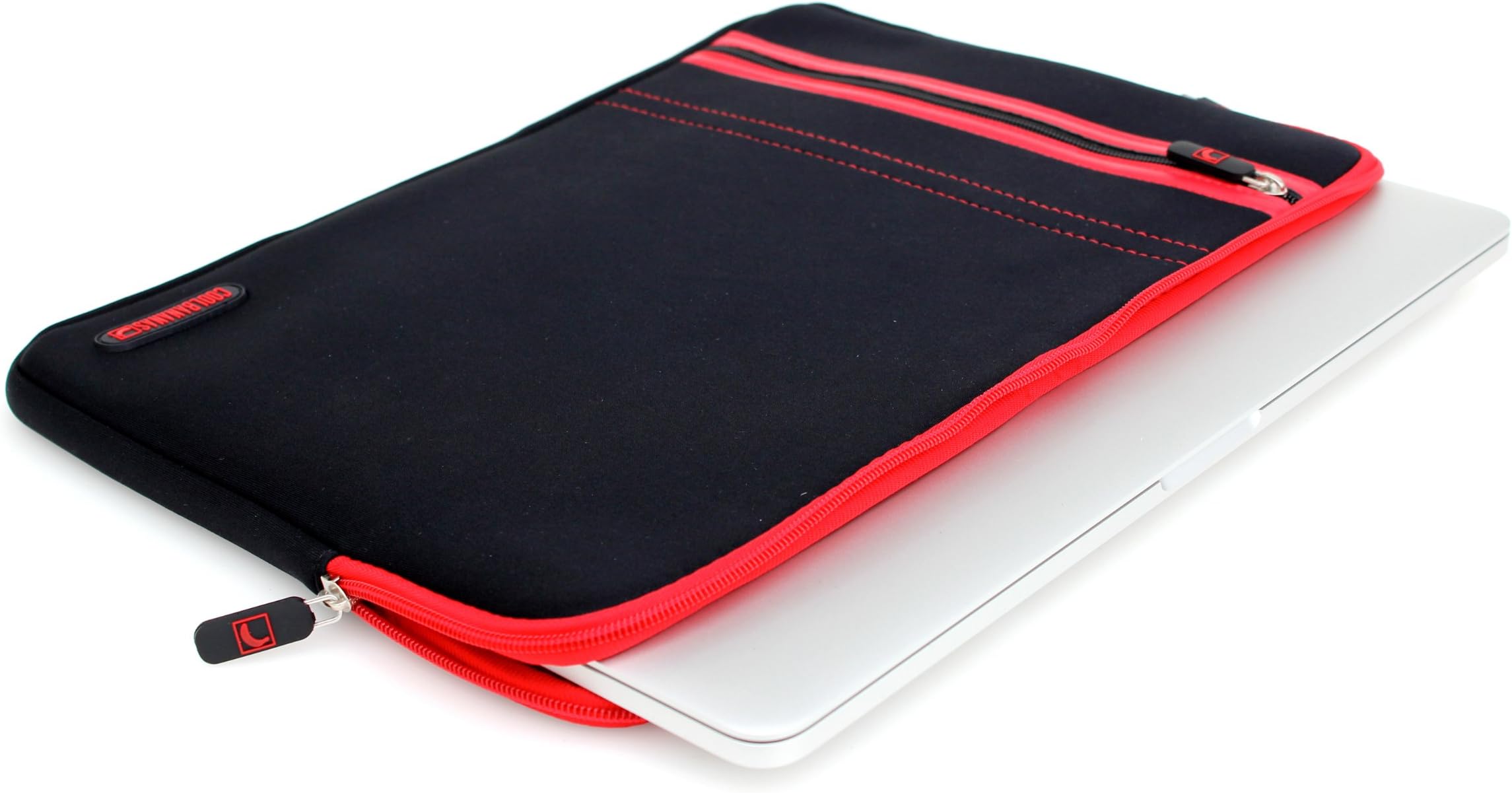 COOL BANANAS Sleeve | water-resistant neoprene case for MacBook Pro 13 inch with Retina Display | soft, slim and perfectly fitted laptop-case | additional zipper pocket for accessories | (Red)