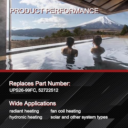 Miniatura 3 de UPS26-99FC 115V 1/6HP Bomba de caldera de bomba de circulación de agua compatible con Grundfos para calefacción radiante, calentamiento hidrónico