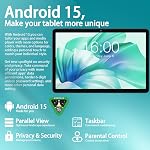 Tablette Android 15 2026 améliorée 10 po tablettes octa-core avec 22 Go + 128 Go + 1 To, double caméra, 8000 mAh, affichage tactile IPS HD 1280x800, support Widevine L1, Wi-Fi 5G, GPS avec couverture de protection - Gris métal