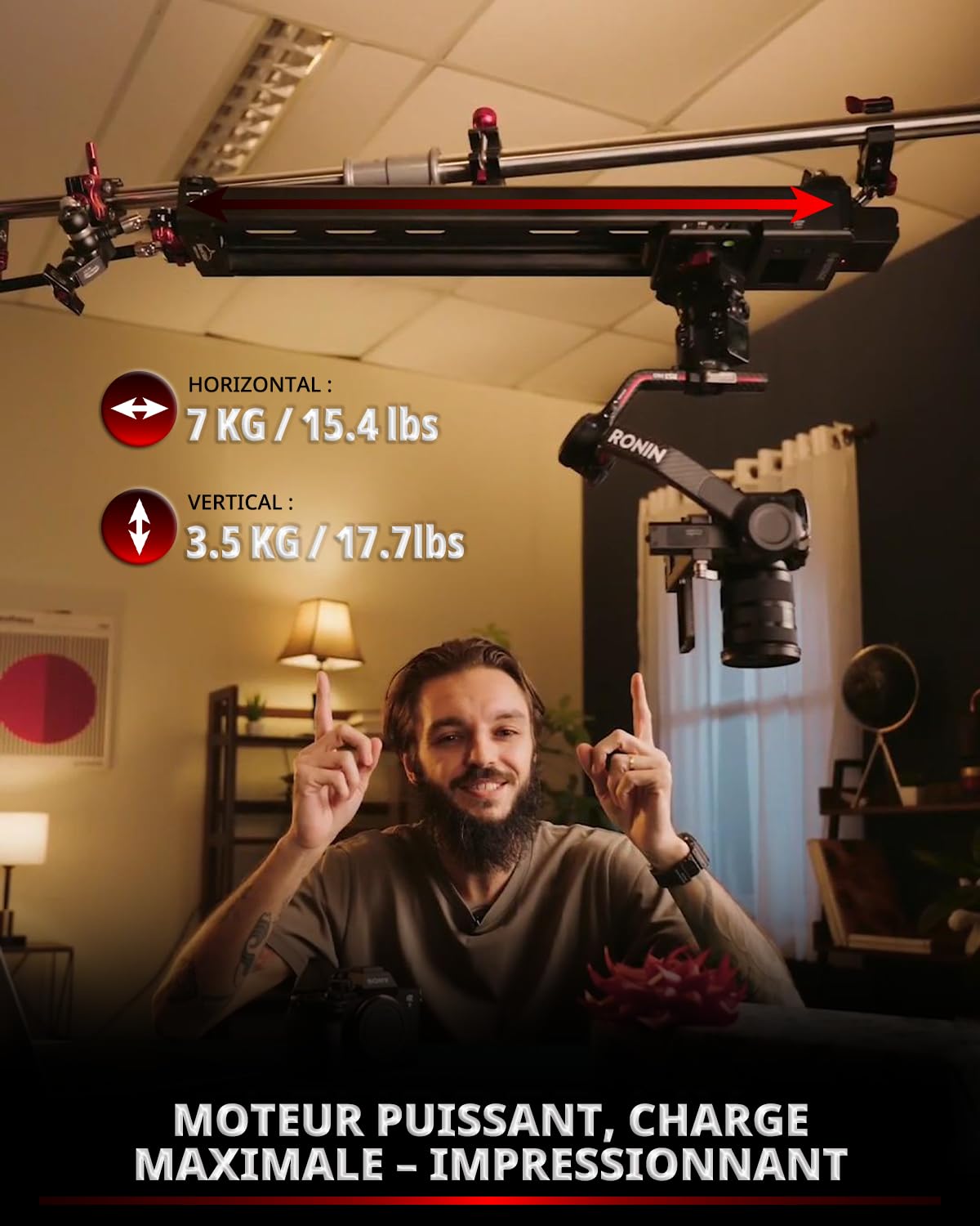 IFOOTAGE Curseur motorisé Shark Nano II 660,5 axes de prise de vue coordonnée, compatible avec stabilisateurs DJI RS2, RS2 Pro, RS3 Pro, RS4, RS4 Pro, charge utile maximale 7 kg, 66 cm