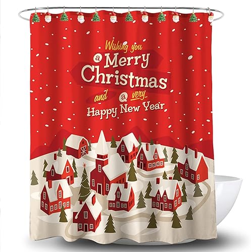 Miniatura 7 de Ganchos de cortina de ducha de Navidad a prueba de óxido, anillos decorativos de metal para cortina de baño, anillos de barra de cortina de ducha