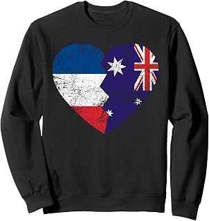 Australian French Flags Heart | France Australia Roots Sweatshirt