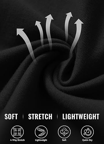 Miniatura 4 de baleaf Bermudas de algodón para mujer, pantalones cortos largos de 10 pulgadas de largo hasta la rodilla, holgadas, con cordón en la cintura