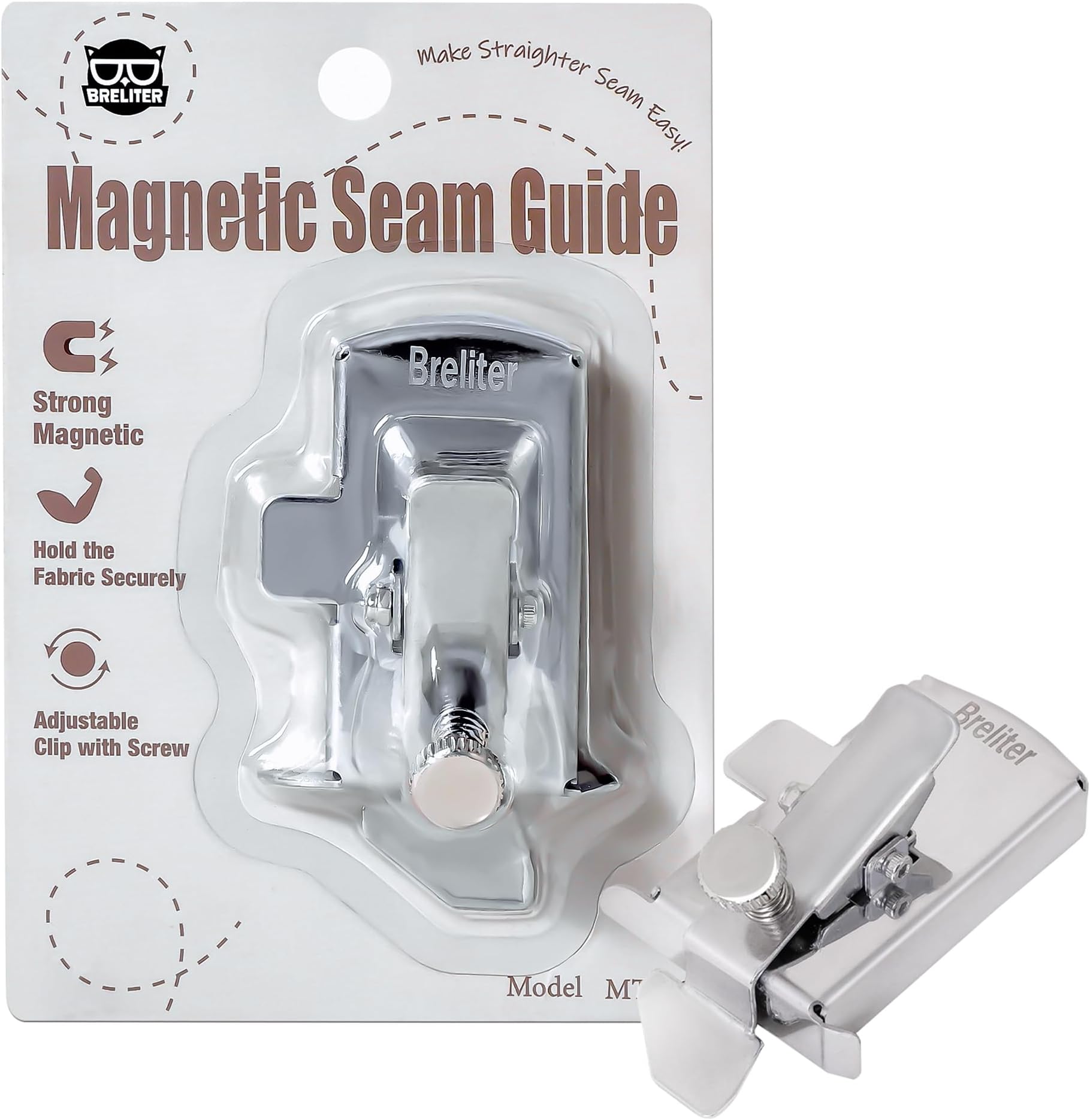 Magnetic Seam Guide for Sewing Machine - MT103 Sewing Guide with Fasten Clip Hem for Walking Foot Sewing Machine Hemming Sewing Supplies Accessories