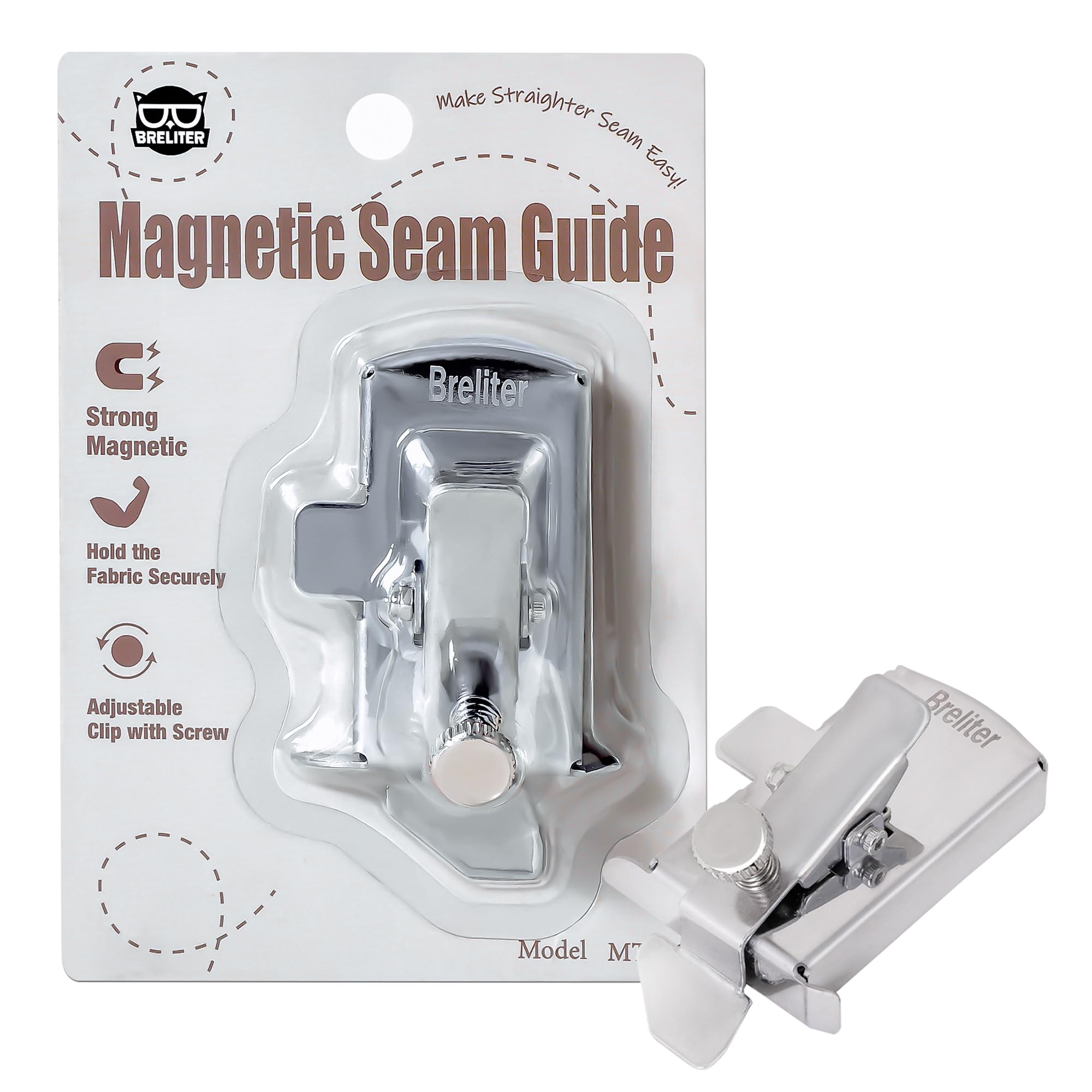 Magnetic Seam Guide for Sewing Machine - MT103 Sewing Guide with Fasten Clip Hem for Walking Foot Sewing Machine Hemming Sewing Supplies Accessories