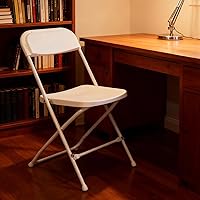 Vista 6 de White Folding Chairs, Lightweight Plastic Folding Chairs with 350lb Capacity, Portable Commercial Seats, Stackable Party Chairs for Indoor Outdoor