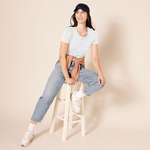 Vista 342 de Yaxa Essentials Women's Regular-Fit Short-Sleeve Crewneck T-Shirt