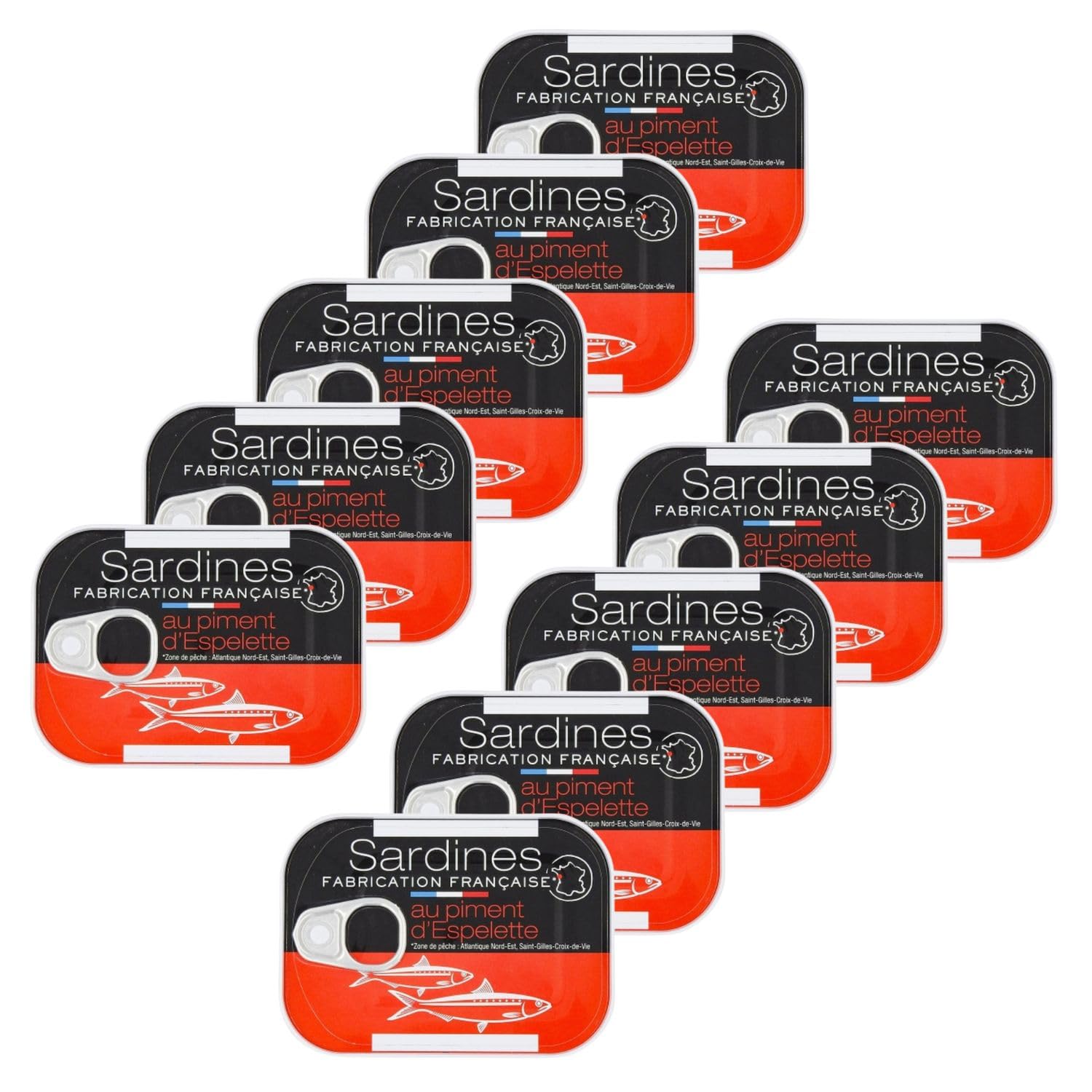 Lot 10x Sardines au piment d'Espelette - Conserve 115g