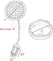 Vista 2 de PBYMT 1157 Luz LED de señal de giro frontal de 2 pulgadas, kit de cubierta de lente ahumada de bala compatible con Harley Davidson Dyna Softail