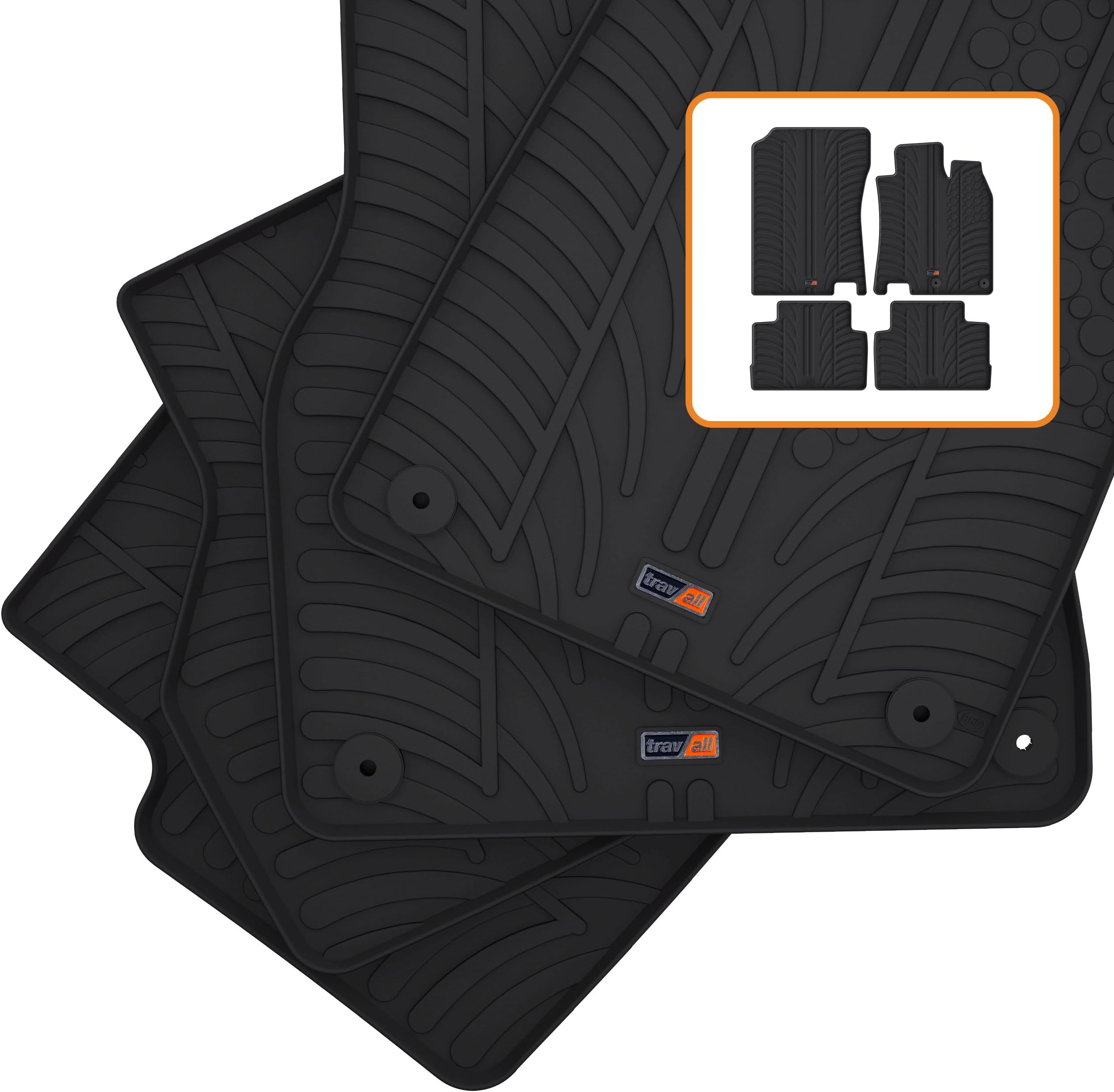 Travall ® Waterproof Rubber Car Mats (set of 4) fits Nissan Qashqai