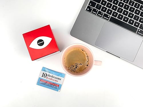 Miniatura 8 de Café instantáneo de hongos con 10 hongos  Paquete de 15 con Reishi, melena de león, chaga, cola de pavo, hongos Cordyceps  Café nootrópico