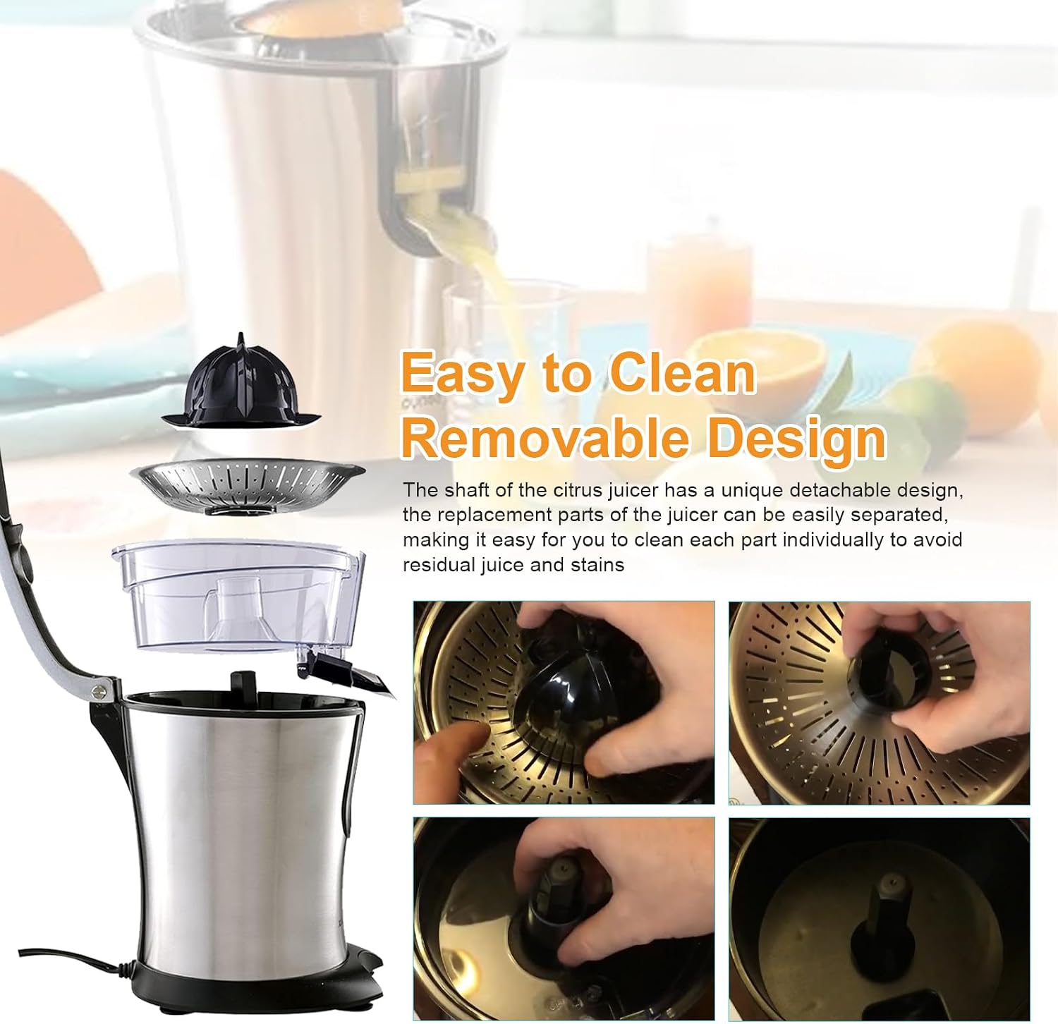 Shaft Replacement for Eurolux Citrus Juicer, Juicer Parts Replacement, Durable Citrus Juicer Parts & Accessories Compatible with ELCJ-1600S, ELCJ-1700S, ELCJ1900S, ELCJJ3000, Easy to Install