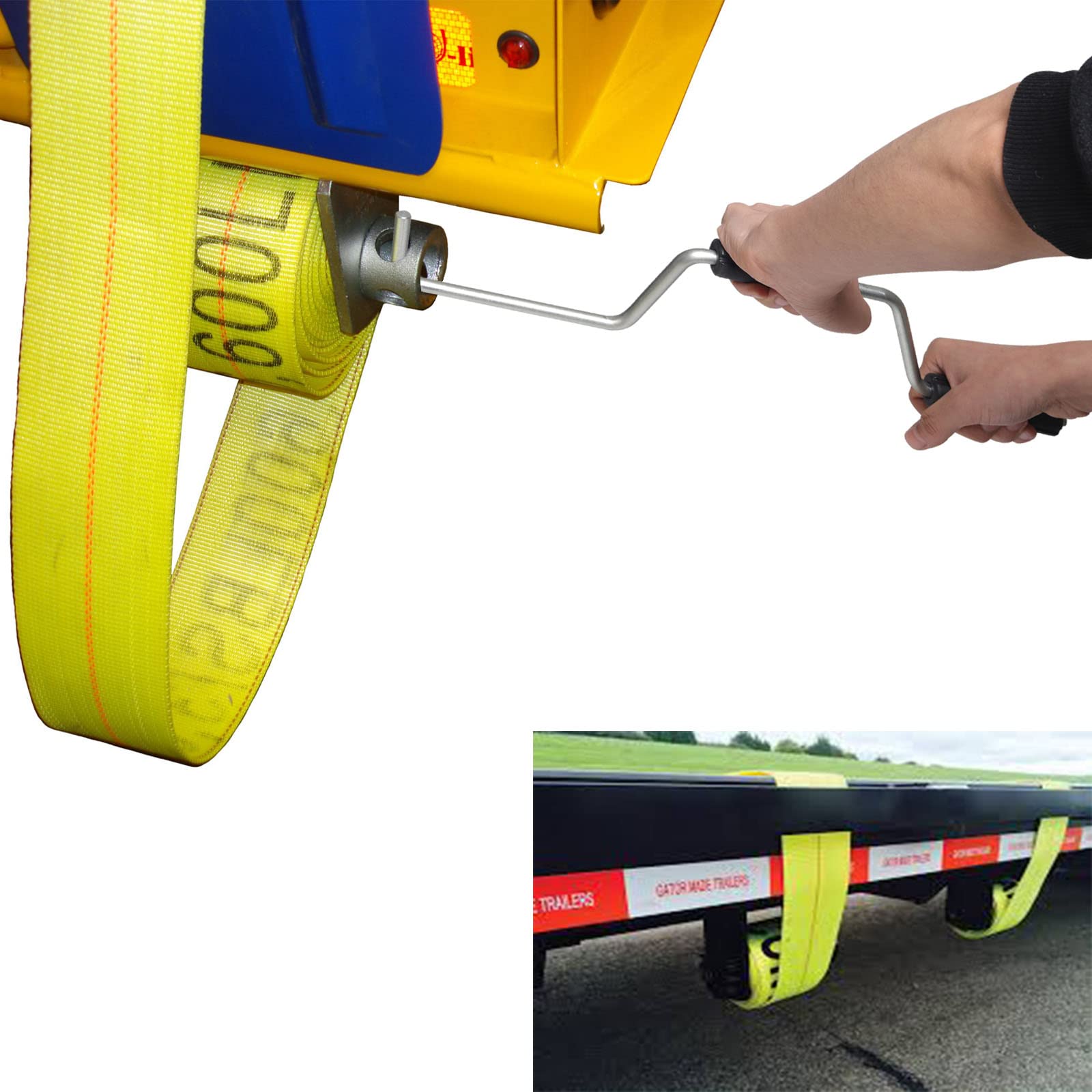 Winch Pull Strap Harriscos Winch Strap Webbing Winder - Organizer For 2, 3, Or 4 Ratchet Tie Down Straps Strap Winder For Flatbed Trailer - Foto 5