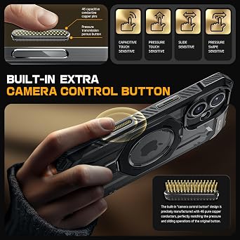 SUPCASE for iPhone 16 Case with Camera Control Capture Button, Black