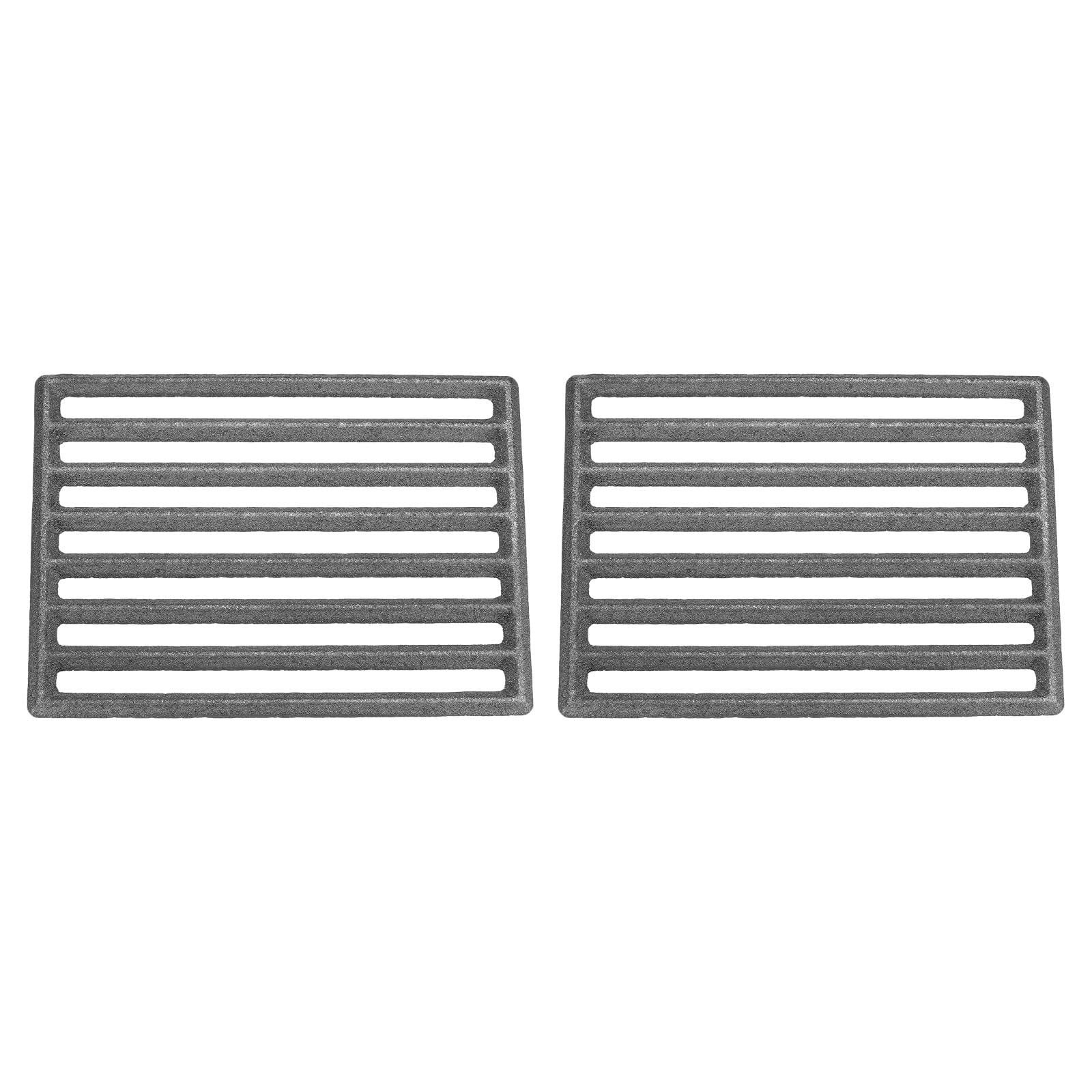 PATIKIL 2 Pcs Cast Iron Fire Grate, 8.4" Rectangle BBQ Grill Grate Replacement High Heat Charcoal Plate Fire Bottom Grate Grilling Accessories 6 Slots for Grilling Barbecue