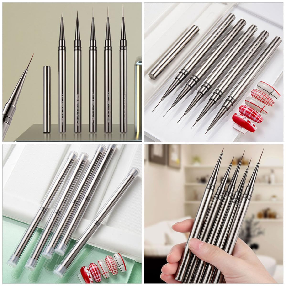 Metal Nail Art Liner Pen with 9mm Fine Brush for Pattern Design