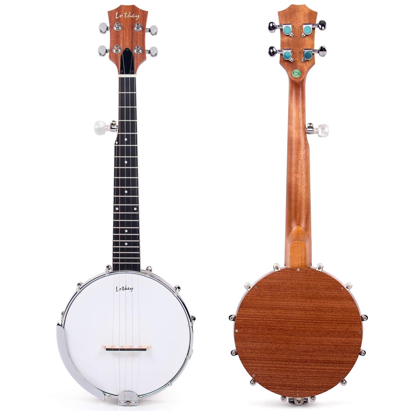 Kit de banjo ténor à 5 cordes - 66 cm pour débutants et professionnels avec cordes supplémentaires, sangle, médiators, pickup, accordeur et étui de transport