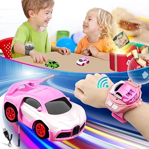 MHONG Mini juguete de reloj de coche a control remoto 2022 nuevo reloj de carreras de 24 GHz auto de control remoto de carga USB lindo reloj de