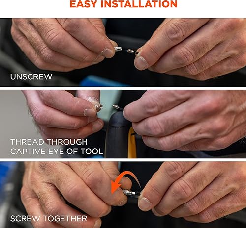 Miniatura 4 de Ergodyne Arsenal 5719 - Llavero de cable de alambre, paquete de 10, color negro