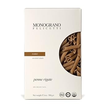 Monograno Felicetti Farro Penne Rigate Pasta Italian Organic Non-GMO 17.6oz 500g