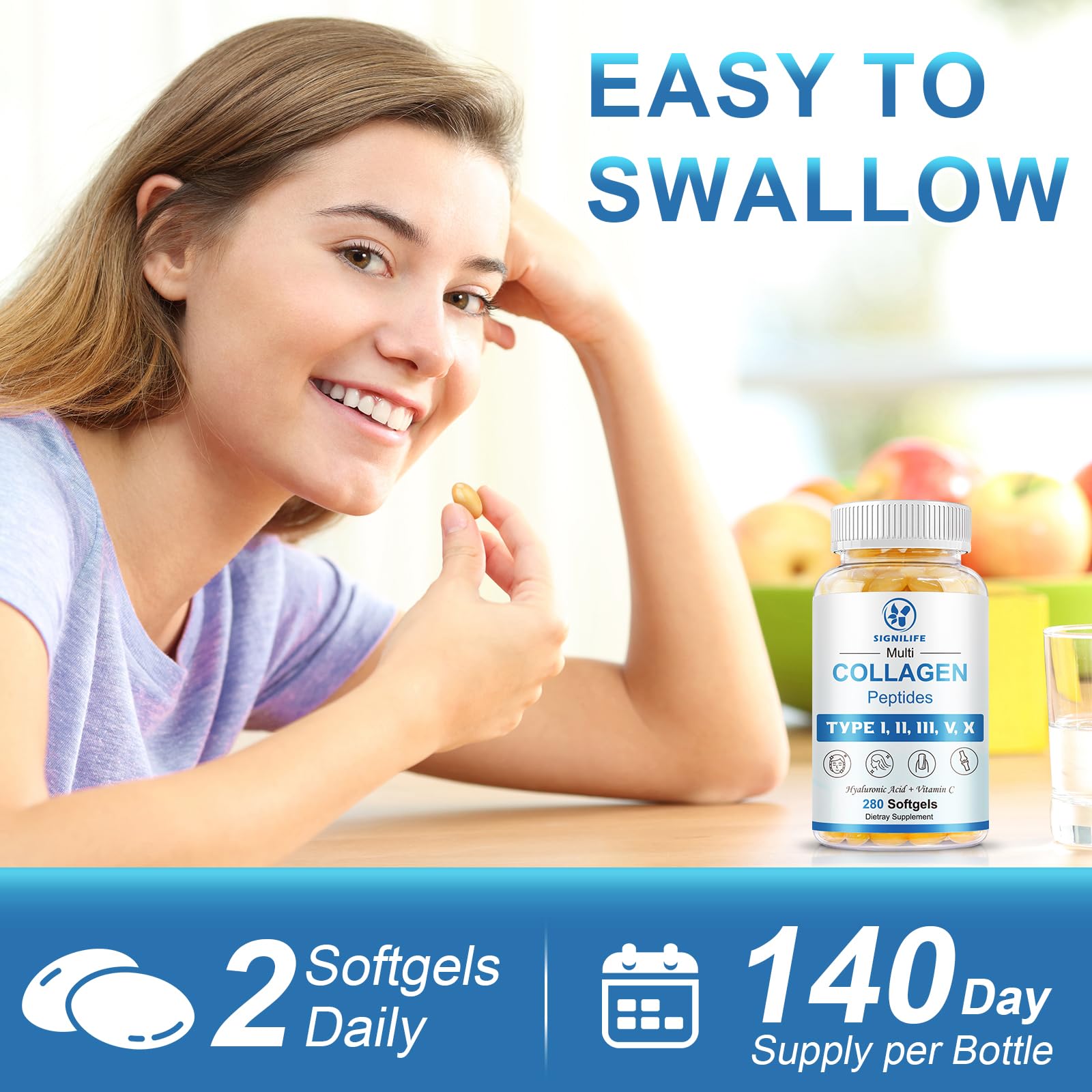 Multi Collagen Peptides for Women & Men-Type I, II, III, V, X — Amazon image 7