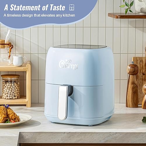 Miniatura 6 de Charmi Freidora de aire de 5 cuartos de galón hermoso diseño retro, aspecto elegante de encimera, apagado automático seguro, pantalla táctil