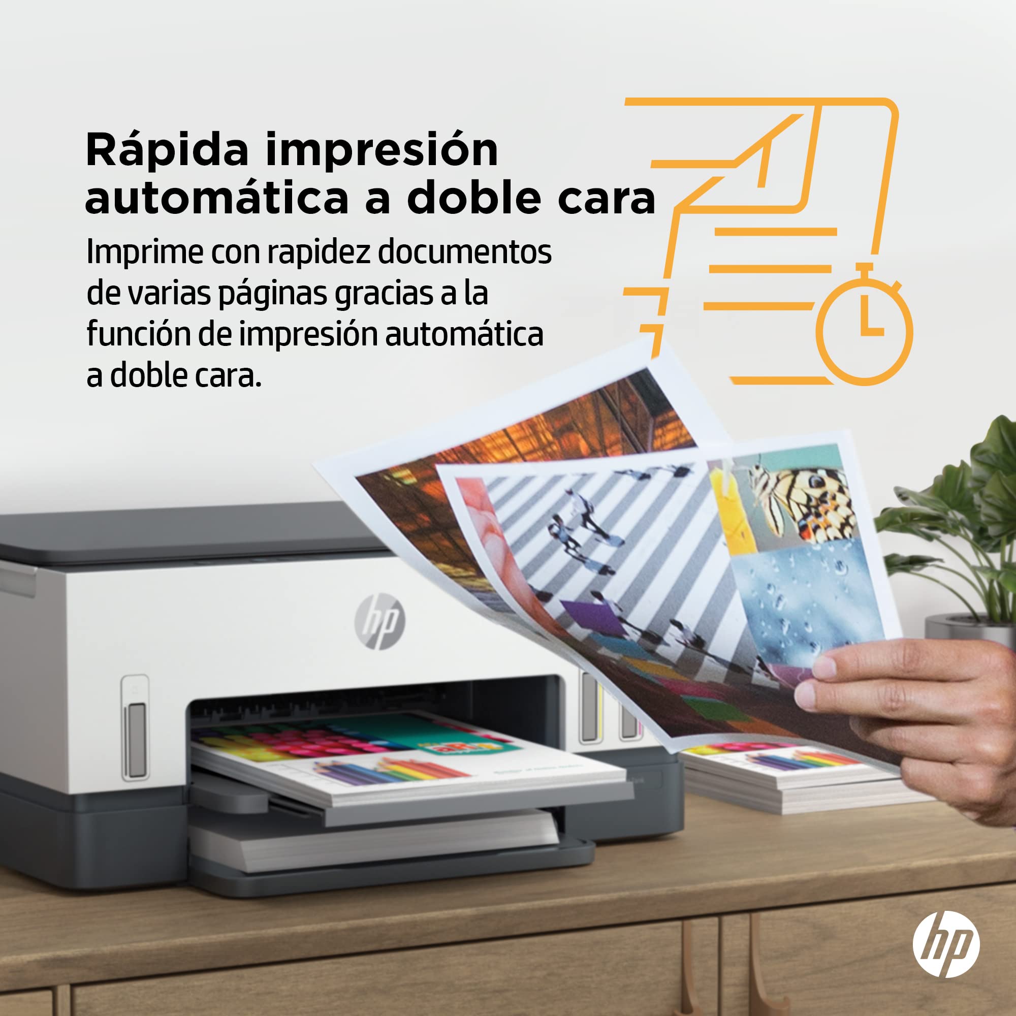HP Smart Tank 6005, Impresora A4 Multifunción a Color, Inyección de Tinta, Wi-Fi de Doble Banda, Impresión automática a Doble Cara, Escáner, Copiadora, Smart App, Tinta incluida hasta 3 años