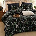 Koudi Colorful Floral Duvet Cover Set Twin 3pcs Country Style Graden Cute Floral Botanical Animals Duvet Cover for Girls Women 1 Duver Cover with Zipper Closure 2 Pillowshams