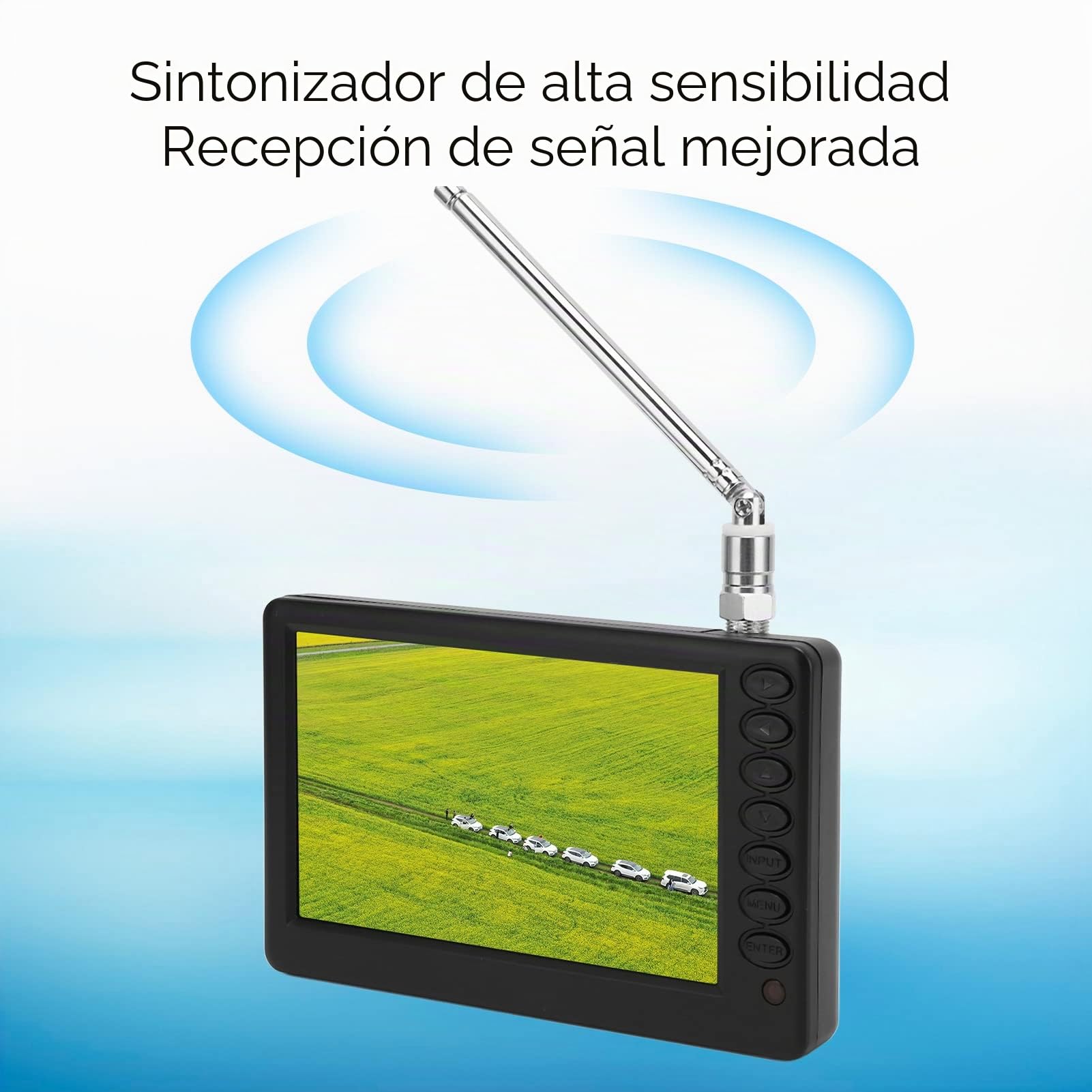 TV Digital Portátil HD de 5 Pulgadas 1080P Con Interfaz Enriquecida Y Soporte, Compatible Con TV Analógica/Digital/ATV/Radio FM, Múltiples Formatos de Video, Para Cocina, Automóvil