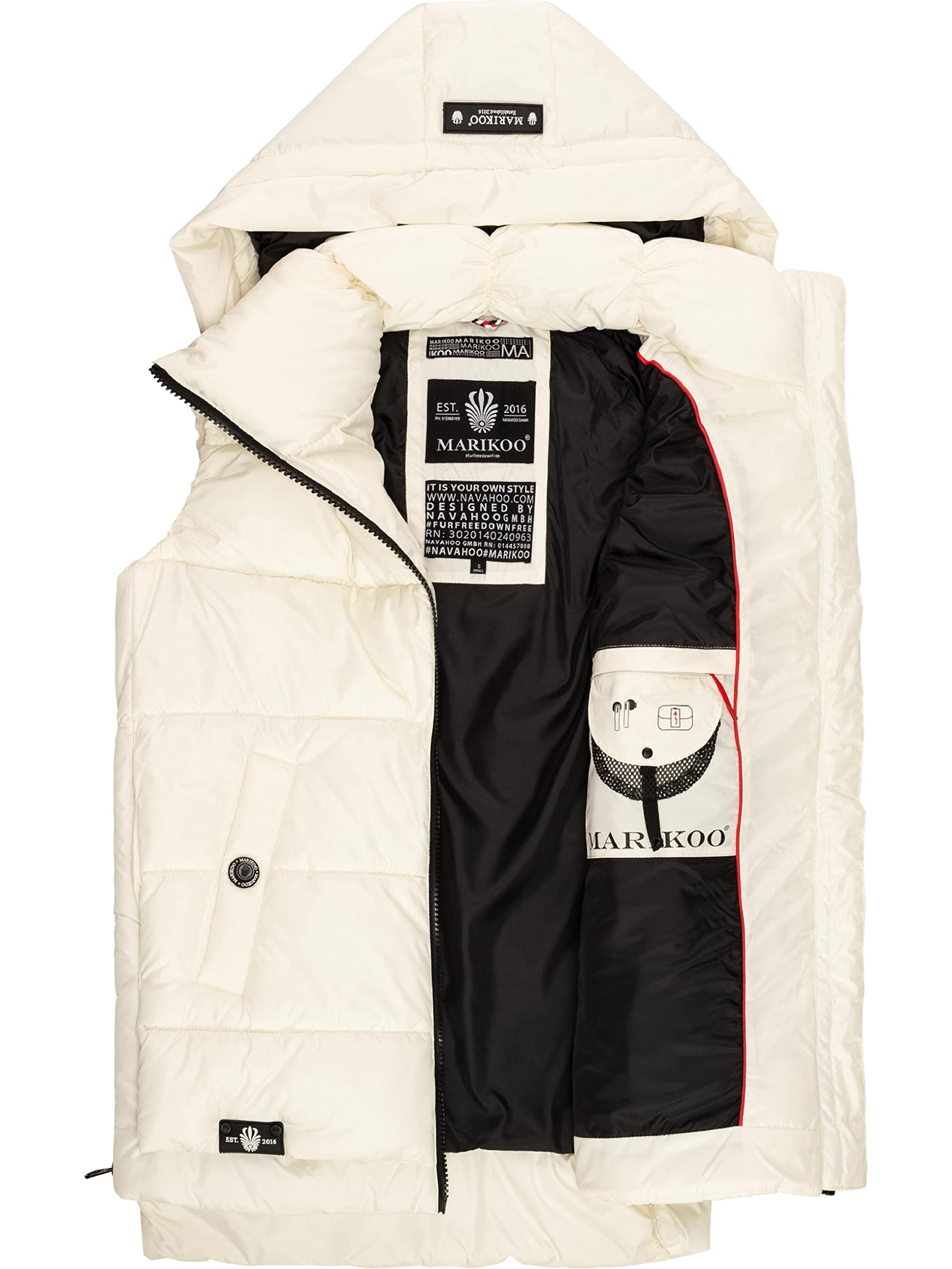 MARIKOO Zarinaa - Piumino invernale da donna, con cappuccio, taglie XS-XXL