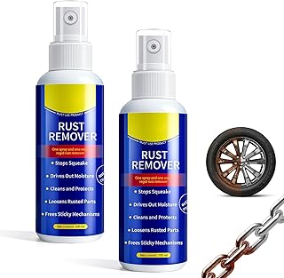 2Pcs Wangle Rust Remover Spray for Metal, 2026 Upgrade Anti-Rust Spray, Multi-Functional Quick-Acting Iron Powder Remover Spray, for Metal, Vehicles, Tools, Chains, Grills, Bolts & More
