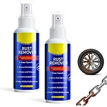 2Pcs Rust Remover Spray for Metal, 2026 Upgrade Anti-Rust Spray, Multi-Functional Quick-Acting Iron Powder Remover Spray, for Metal, Vehicles, Tools, Chains, Grills, Bolts & More