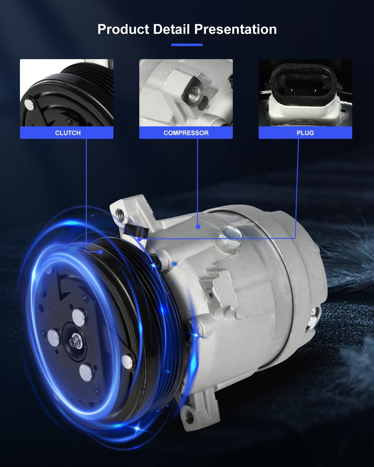 ECCPP AC Compressor Fast Cooling 1994-2002 Fit for Chevrolet Cavalier for Pontiac Sunfire 2.2L Air Conditioning Compressor