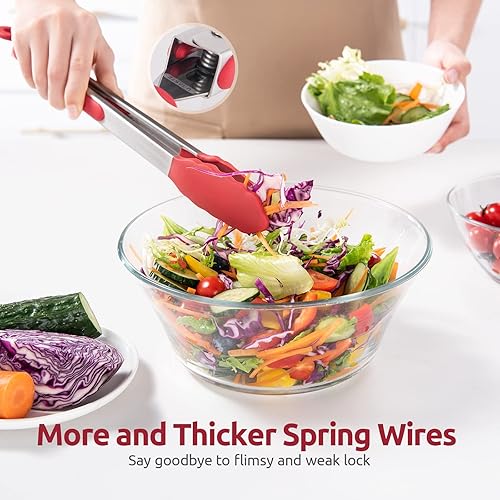 Miniatura 8 de Pinzas de cocina resistentes al calor de 600F U-Taste Pinza de cocina de silicona grande de 12 pulgadas con puntas de goma antiadherentes