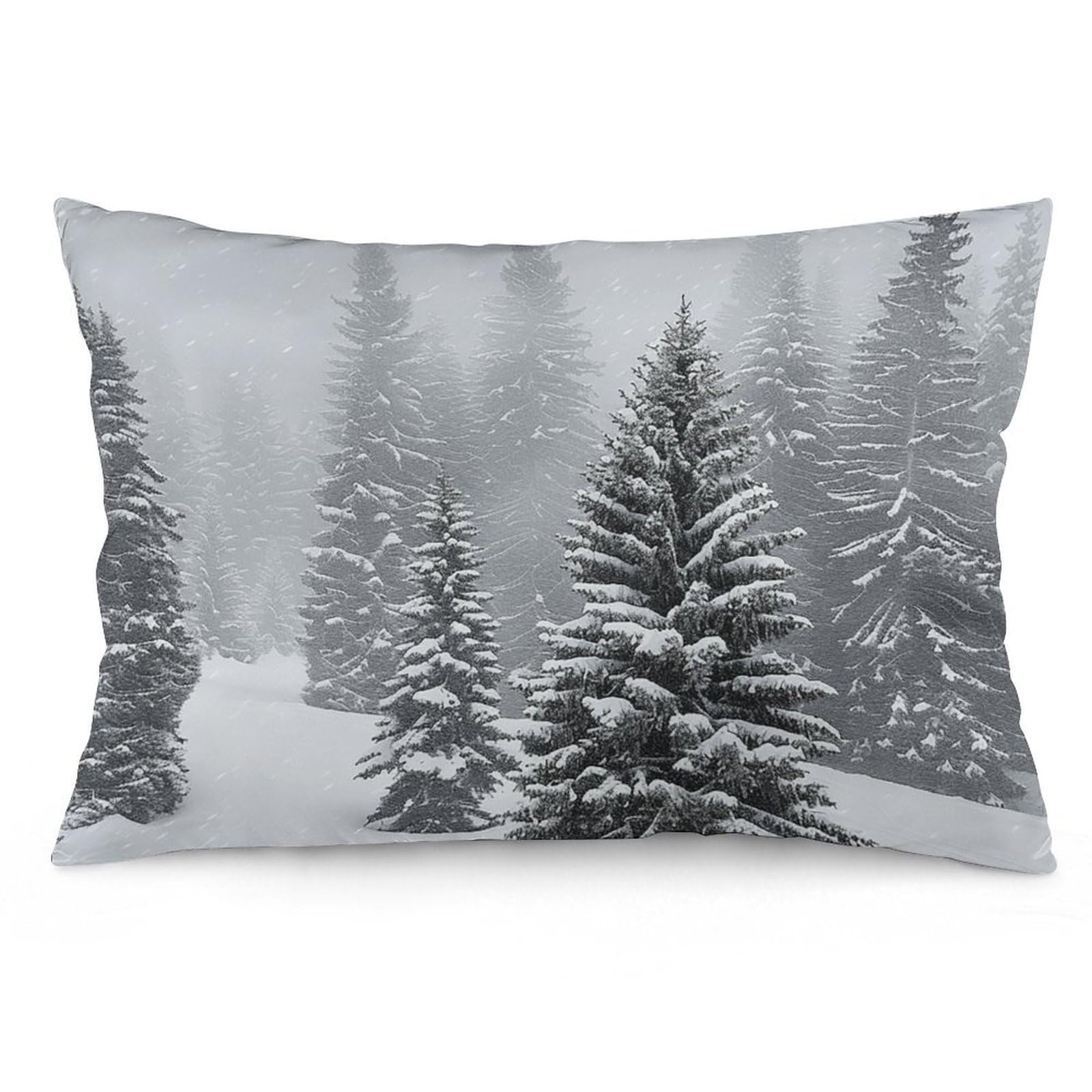 NONHAI 2 Pack Pillow Cases for Hair and Skin, Soft Breathable Pillow Case Covers with Hidden Zipper, Snow and Pine Trees Pillowcase 20"x30" Pillow Covers for Sleeping Gift
