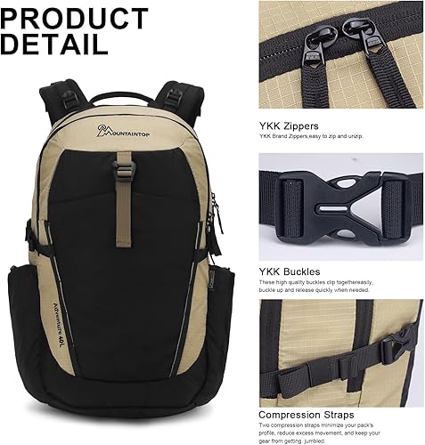 Miniatura 3 de MOUNTAINTOP 30L Hiking Backpack,Men Women Camping Backpack,Lightweight Trekking Travel Backpacks for Climbing Skiing Cycling