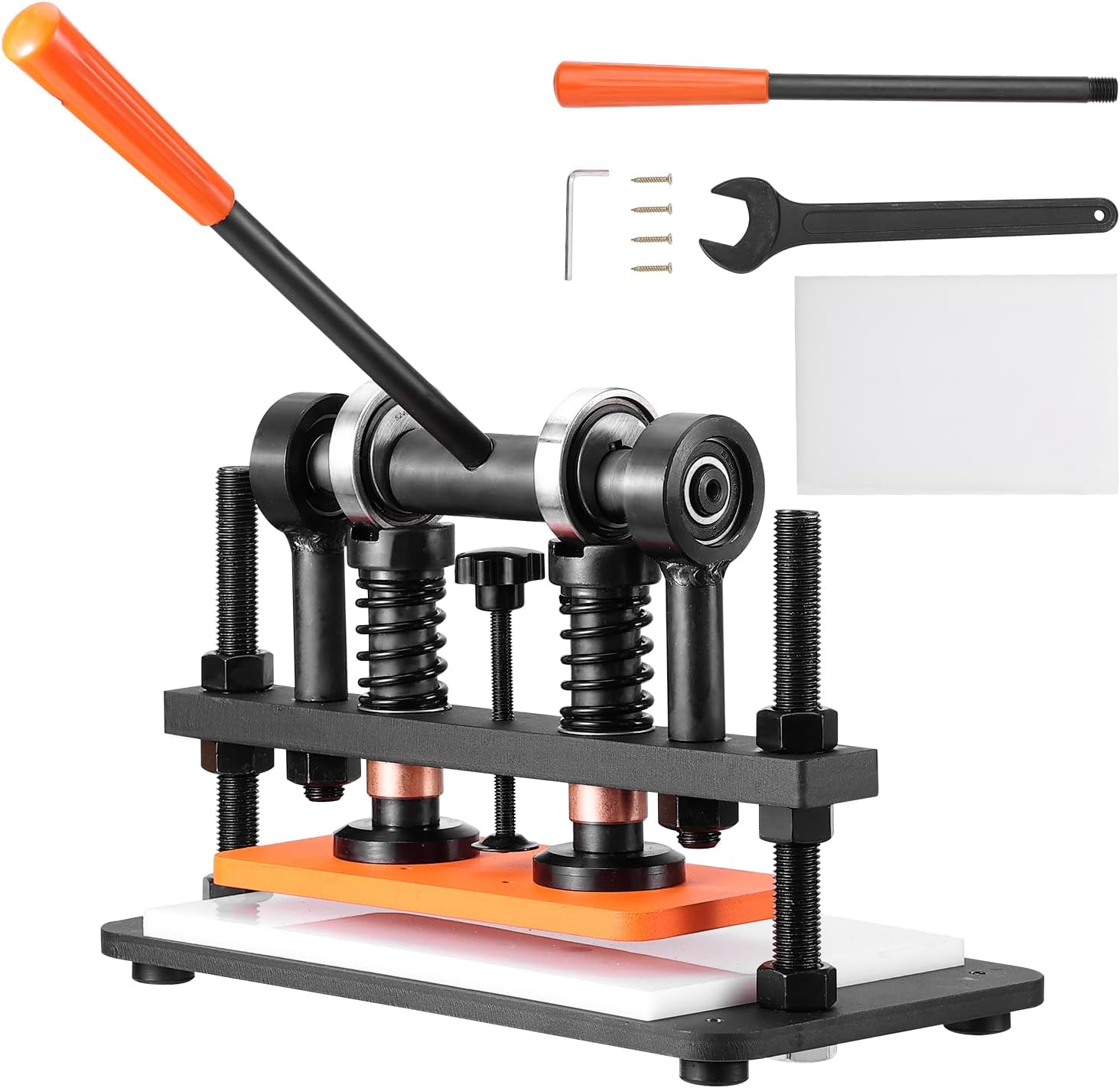 VEVOR Leather Cutting Machine, 10.2 x 4.7 in Embossing Plate Manual Die Cutter, 0.47 in Pressure Stroke Leather Embossing Machine, Dual Guide Shafts Die Cut Machine for Various of Materials