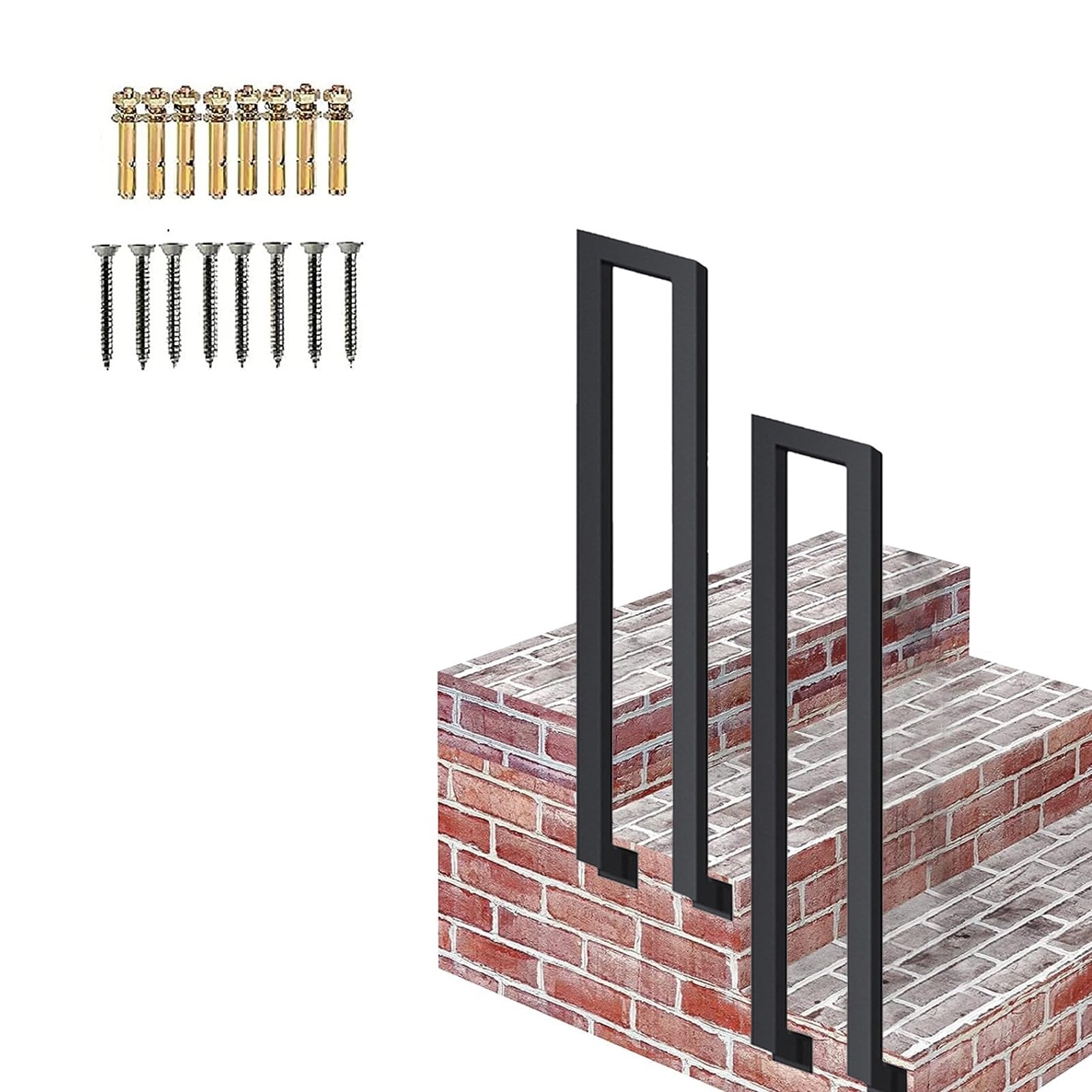 Kit complet en fer forgé pour balustrade d'escalier intérieur et extérieur